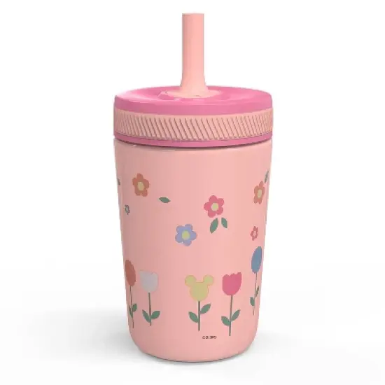 Zak Designs 12 fl oz Stainless Steel Vacuum Insulated Kelso Minnie Mouse Straw Tumbler: Kids Sippy Cup, Toddler Drinkware image {1}