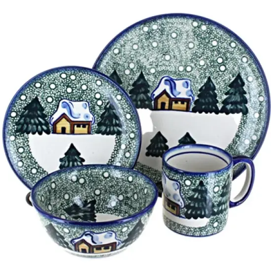Blue Rose Polish Pottery WR Unikat Dinnerware (4 PC) image {9}
