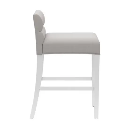 27" Desco Wood Upholstered Counter Height Barstool White - Hillsdale Furniture image {4}