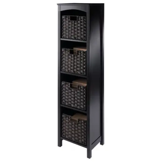 55.98" 5pc Terrace Storage Shelf with Baskets Espresso/Chocolate - Winsome image {12}
