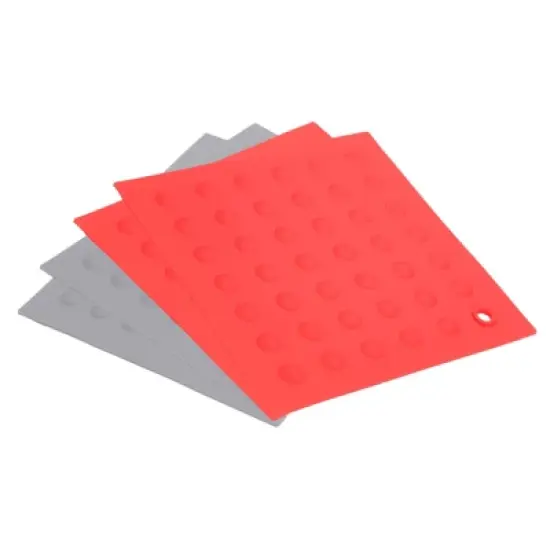 Unique Bargains Silicone Heat Resistant Non-Slip Flexible Trivet Mat 4 Pcs image {5}