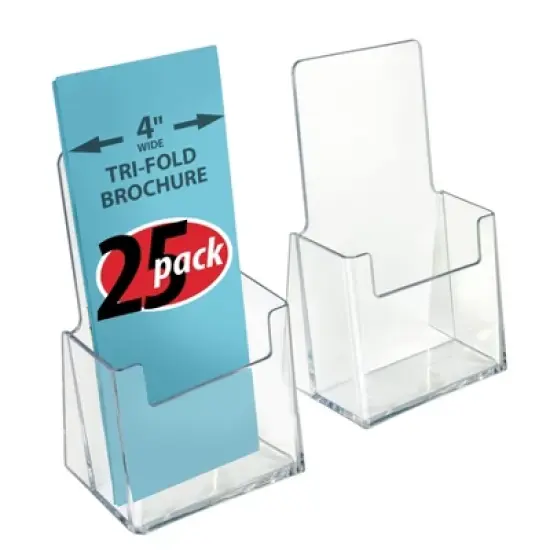 Azar Displays Trifold Brochure Holder. Inside Dimension: 4.125"W image {7}