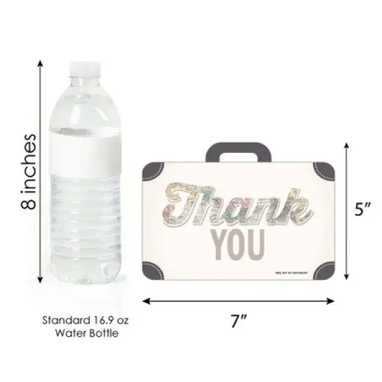 Big Dot of Happiness World Awaits - Shaped Thank You Cards - Travel Themed Party Thank You Note Cards with Envelopes - Set of 12 image {4}