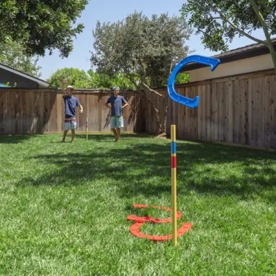 GoSports Giant Horseshoes Set - Made from Durable Plastic with Wooden Stakes image {4}