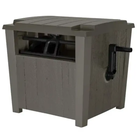 Suncast Farmington Smart Tube Weatherproof Outdoor Hideaway Standard Garden Hose Storage Pot Container with Brass Connections, Stoney (4 Pack) image {2}