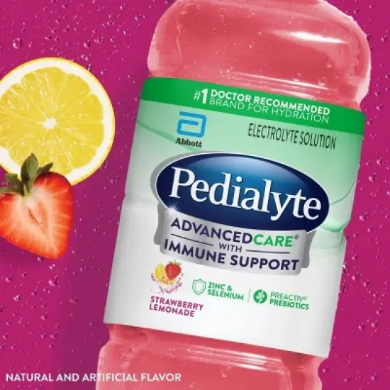 Pedialyte Advanced Care Electrolyte Solution Hydration Drink - Strawberry Lemonade - 33.8 fl oz image {2}