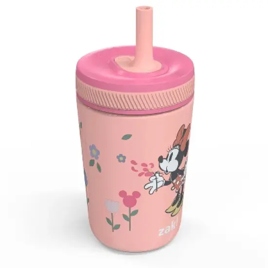 Zak Designs 12 fl oz Stainless Steel Vacuum Insulated Kelso Minnie Mouse Straw Tumbler: Kids Sippy Cup, Toddler Drinkware image {2}