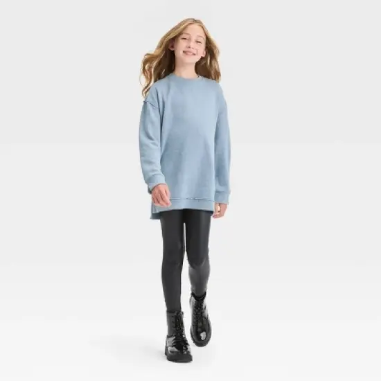 Girls' Oversized Crewneck Pull-Over Sweatshirt - art class&trade; image {2}