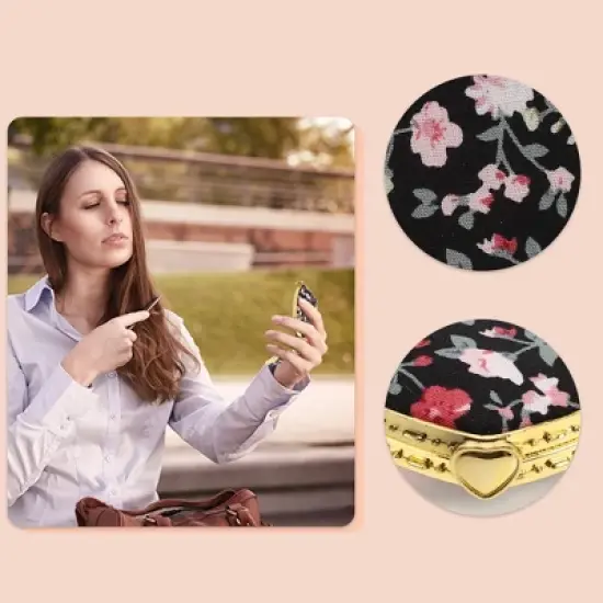 Unique Bargains Heart Shape Mini Mirror for Purse 1 Pc image {2}