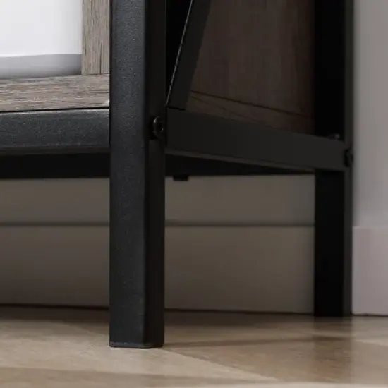 HOMCOM Farmhouse Buffet Cabinet, Kitchen Sideboard, Coffee Bar Cabinet with Sliding Barn Door and Adjustable Shelf for Living Room, Gray image {4}