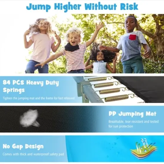 Costway 8 x 14 FT Rectangular Recreational Trampoline W/ Safety Enclosure Net Ladder Outdoor image {4}