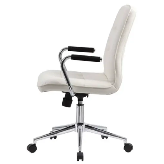 Modern Office Chair with Chrome Arms White - Boss Office Products image {5}