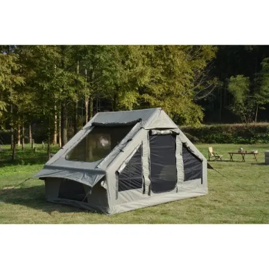 PAGED 9.8 x13ft Camping Tent Inflatable Camping Tents with Mesh and Chimney Window for Fishing, Car Camping, Hiking, Mountaineering image {3}