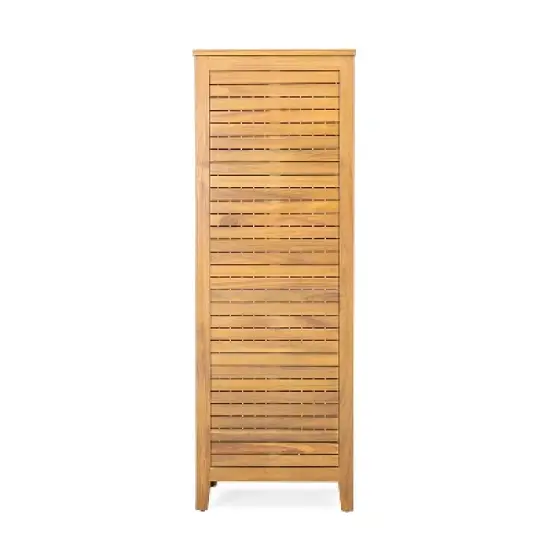 Christopher Knight Home Gribs Outdoor Patio Storage Cabinet Acacia Wood Teak Finish image {6}