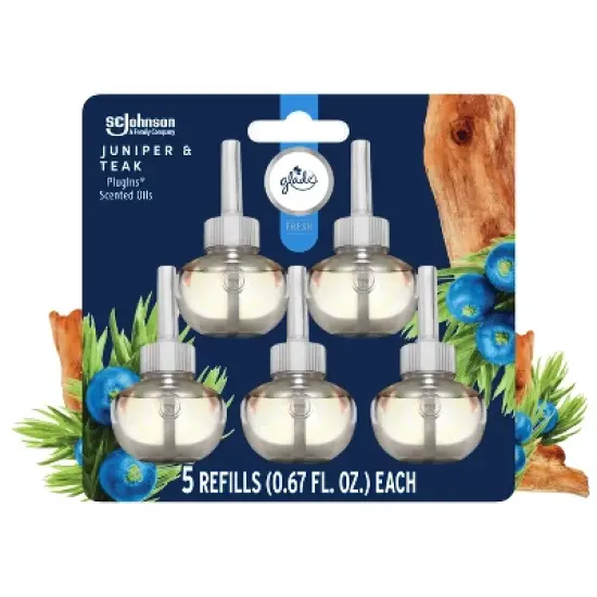 Glade PlugIns Scented Oil Air Freshener Refills Juniper & Teak - 3.35 fl oz/5pk image {13}
