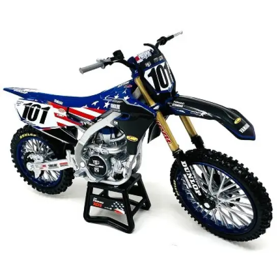 Yamaha YZ450F Dirt Bike Motorcycle #101 Eli Tomac American Flag Livery "Motocross of Nations" 1/12 Model by New Ray image {1}