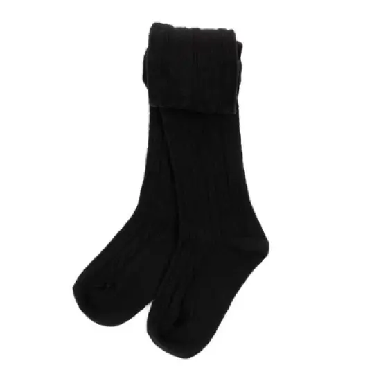 Leveret Girls Neutral Solid Color Cable Knit Tights image {4}