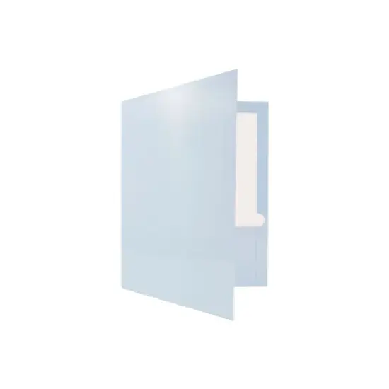 JAM Paper Laminated Two-Pocket Glossy Presentation Folders Baby Blue 31225346D image {3}