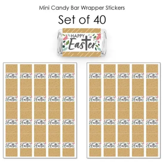 Big Dot of Happiness Religious Easter - Mini Candy Bar Wrapper Stickers - Christian Holiday Party Small Favors - 40 Count image {2}