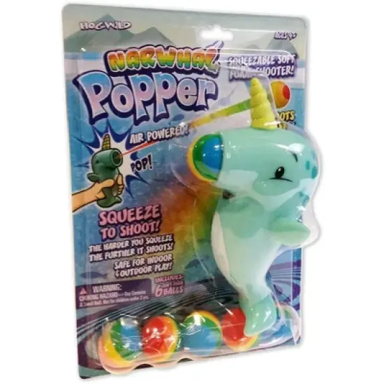Hog Wild Narwhal Popper Toy, Shoots Foam Balls! image {5}