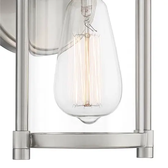 John Timberland Avani Rustic Farmhouse Outdoor Wall Light Fixture Brushed Nickel 10 1/4" Clear Glass for Exterior Barn Deck House Porch Yard Patio image {7}