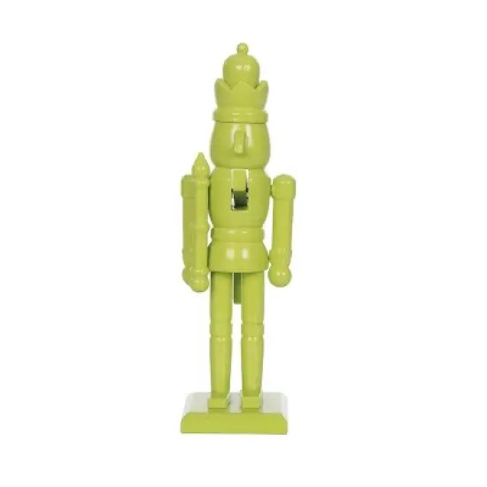 Transpac 7 Inch Wood Lime Green Nutcracker Decorative Object for Christmas Tabletop Decor and Unique Holiday Gifts image {1}
