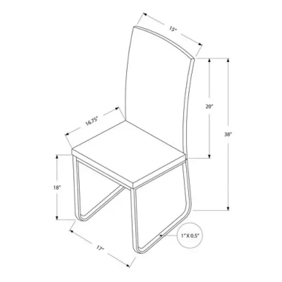 2pc Dining Chair Leather Black - EveryRoom image {3}