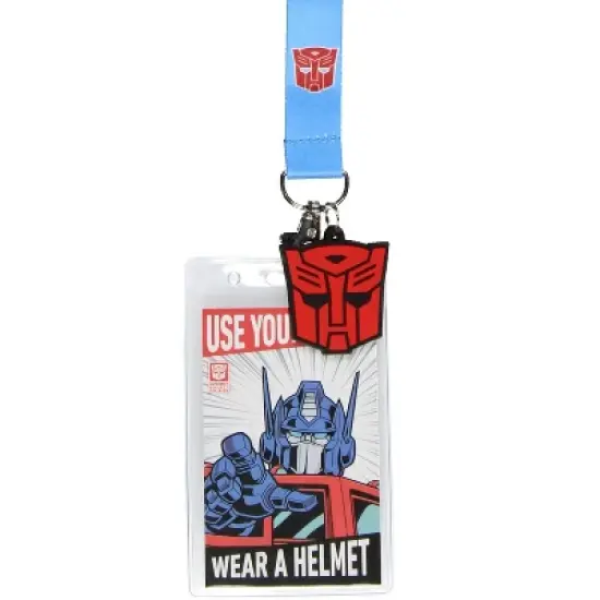 Transformers Lanyard Badge Holder Reversible with 2" Autobot Rubber Pendant image {1}