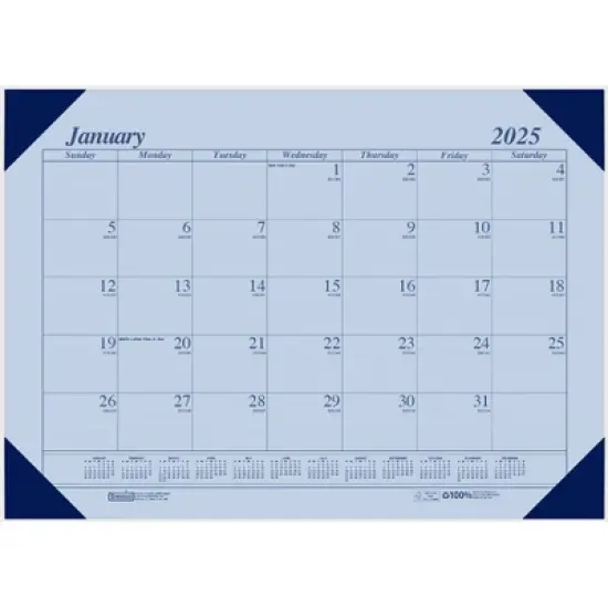House of Doolittle&reg; Academic Ecotones Calendar Desk Pad, Orchid Paper/Cordovan Holder, Pack of 2 image {1}