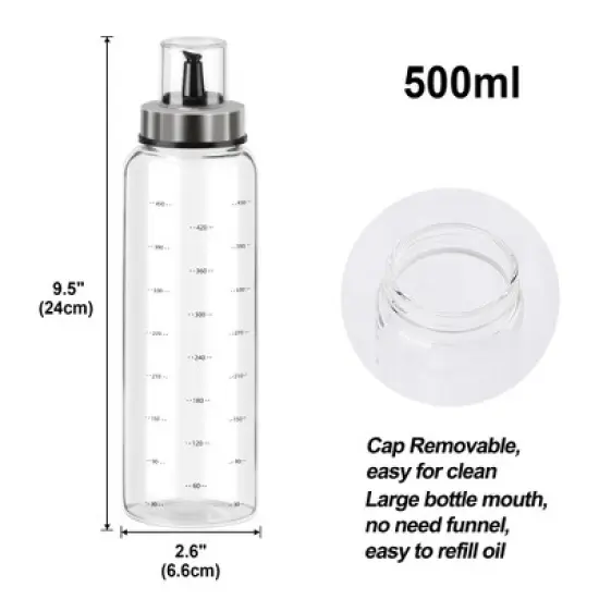 Unique Bargains Kitchen Cooking Stainless Steel Spout Accurate Pour Drip-Free Dispenser Bottle with ML Marks image {1}