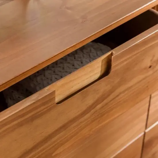 Mid-Century Modern Groove Wood 6 Drawer Dresser - Saracina Home image {11}