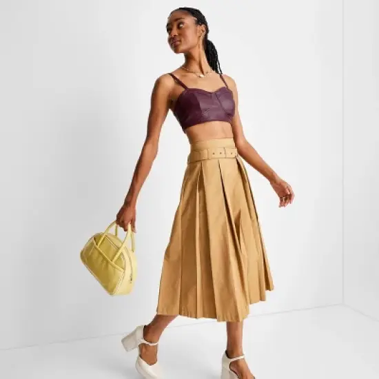 Women's Strappy Faux Leather Tiny Top - Future Collective&trade; with Reese Blutstein Red image {2}