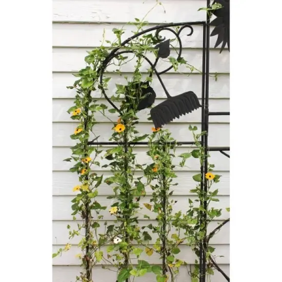 Achla Designs 90" Sunflower Decorative Iron Garden Trellis Black Powder Coat Finish image {6}