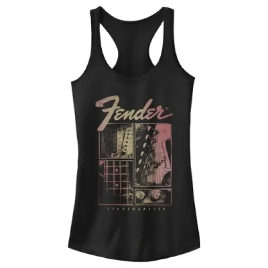 Junior's Fender Sunburst Stratocaster Racerback Tank Top image {4}