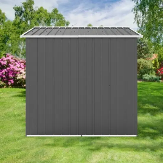 6x8ft Metal Garden Shed with Window & Hinged Door, Outdoor Storage Shed with Lock,  Weatherproof - Coolbibila image {4}