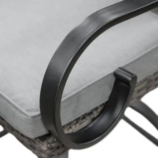 Greemotion 3pc Arosa Outdoor Counter Height Patio Firepit Sets with Swivel Chairs Gray: Ceramic Tile Top, UV & Rust-Resistant image {11}