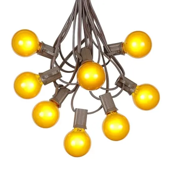 Novelty Lights 100 Feet G40 Globe Outdoor Patio String Lights, Brown Wire image {12}