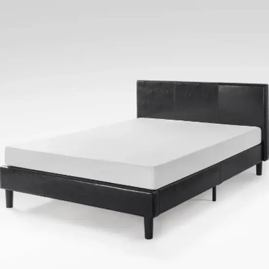 Jade Faux Leather Upholstered Platform Bed Frame Black - Zinus image {2}