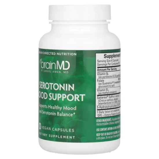 BrainMD Serotonin Mood Support, 120 Vegan Capsules image {3}