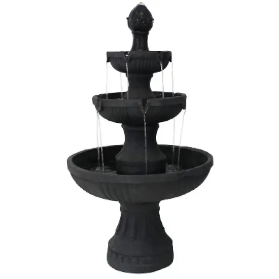 Sunnydaze 43"H Electric Fiberglass and Resin 3-Tier Flower Blossom Outdoor Water Fountain image {8}