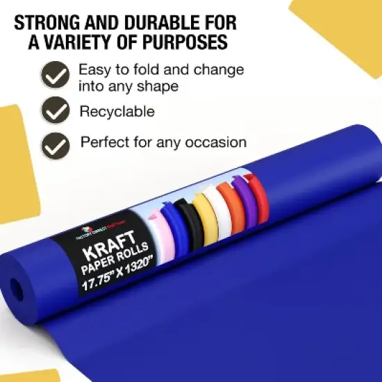 Exquisite Colored Kraft Paper Roll 17.5 In x 110 Ft Kraft Wrapping Paper Craft Paper Shipping Paper Kraft Paper Roll Gift Wrap image {5}