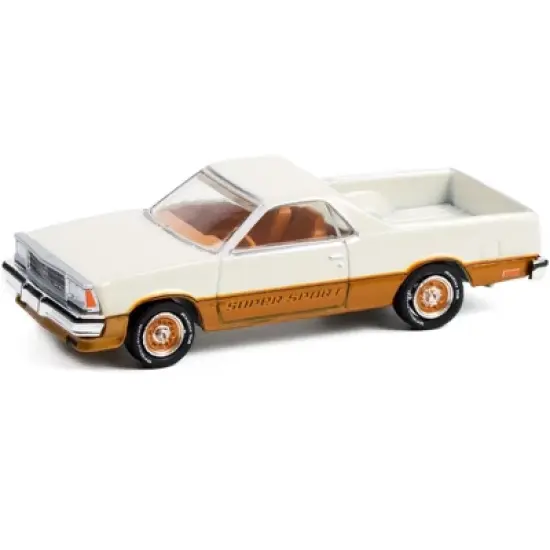 1980 Chevrolet El Camino SS Super Sport White and Gold "Greenlight Muscle" Series 26 1/64 Diecast Model Car by Greenlight image {1}
