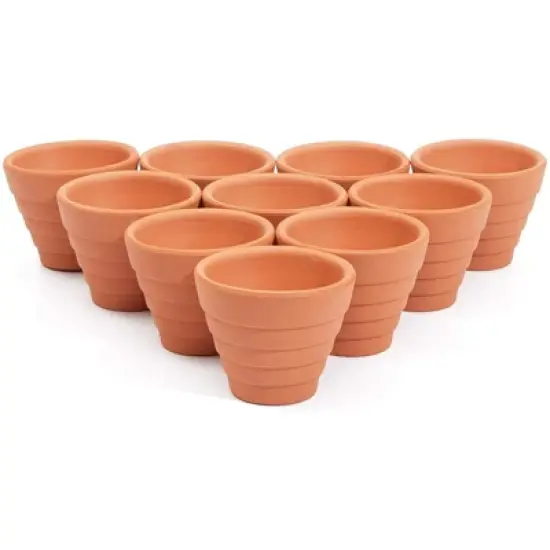Juvale 10 Pack Terra Cotta Clay Pots, Small Plant Pots, Planters for Succulents & Cactus, 1.5 x 1.5 x 1.9" image {5}