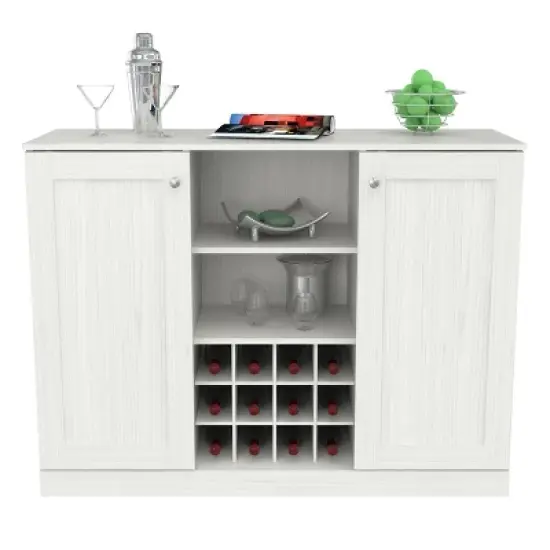 2 Doors Buffet Cabinet White - Inval image {4}