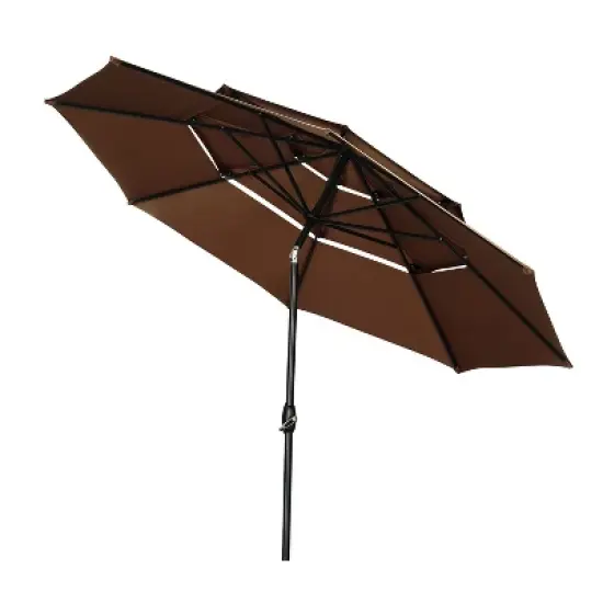 Ainfox 10FT 3 tier vented Outdoor Table Umbrella image {5}