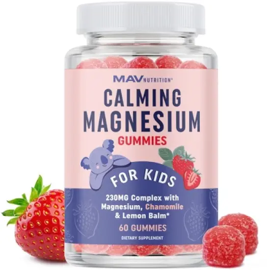 Magnesium Calming Gummies For Kids, Calming Supplement with Chamomile & Lemon Balm for Kids Sleep, MAV Nutrition, 60ct image {6}