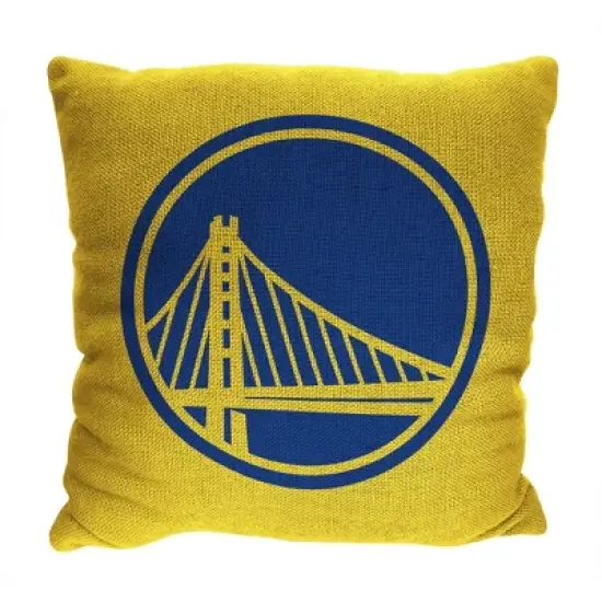 14"x14" NBA Golden State Warriors Invert Double Sided Jacquard Decorative Pillow - 2pk image {4}