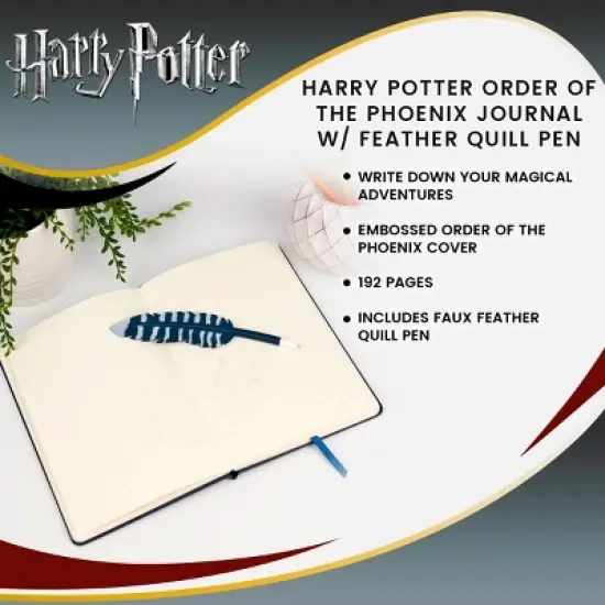 Seven20 Harry Potter Order of the Phoenix Journal w/ Feather Quill Pen image {6}