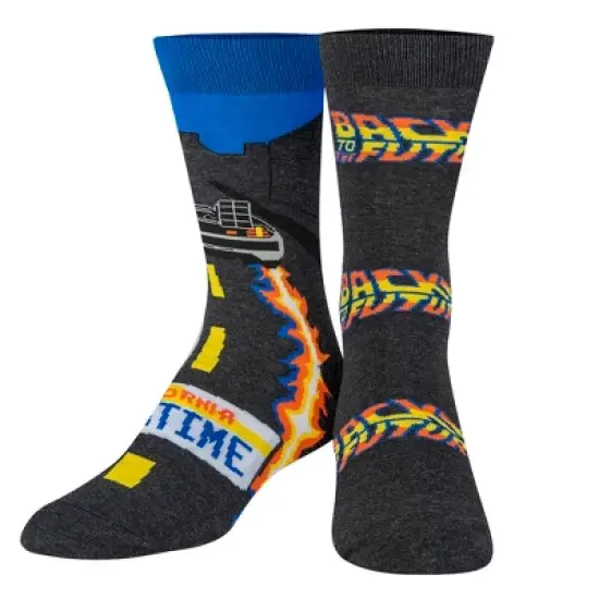 Odd Sox, Back to the Future Merchandise, Men's Fun 80's Crew Socks Large, Assorted image {5}