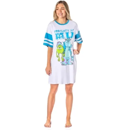 Disney Womens' Property Of Monsters University Nightgown Pajama Shirt Dress White image {3}